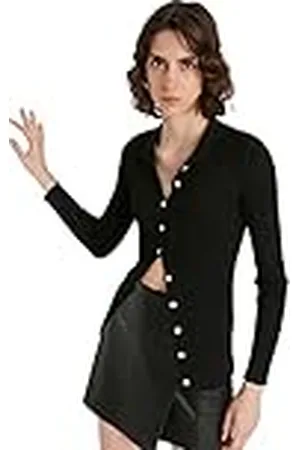 Trendyol Figursydd figursydd polokrage stickad cardigan, , S