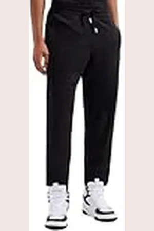 Armani Exchange Herr bomull interlock joggare med vertikal logotyp tejp sweatpants, , S