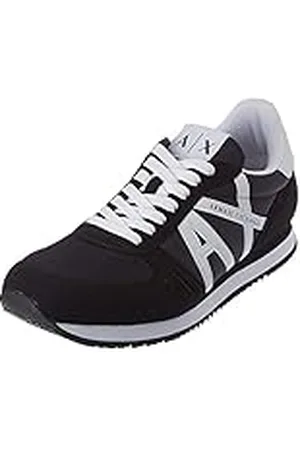 Armani Exchange A|X strukturerad mocka och mesh logotyp sneaker för män, , 44.5 EU