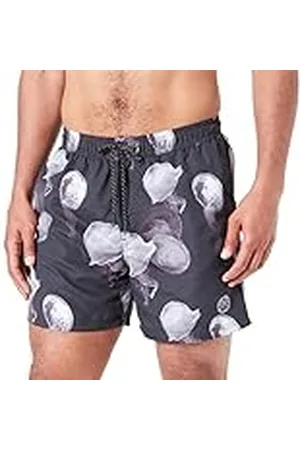 JACK & JONES Mäns JPSTFIJI JJSWIM CORE badshorts, svart/detalj: vit gelyfish, S, , S