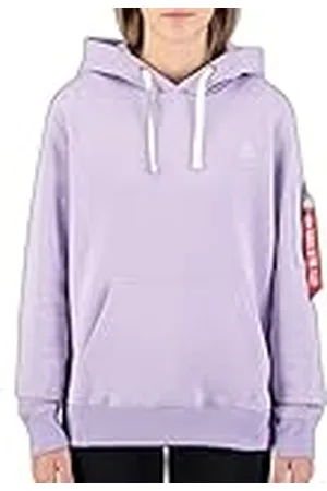 Alpha Industries Unisex Emb huvtröja sweatshirt, blek violett, XXS, , XXS