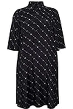 Kaffe Dam Plus storlek klänning Tunic Midi tryckt halv ärm lös avslappnad, , 48
