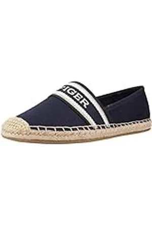 Tommy Hilfiger Dam mono sadelgjord platt espresrille, rymdblå, 5 UK, , 38 EU