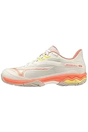 Mizuno Dam Wave Exceed Light 2 Tennis, SnwWht/FCoral/SSpring, 8 UK, , 42 EU