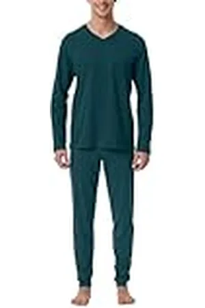 Schiesser Herrpyjamas lång med manschett nattklädesset pyjamas-set, , 56