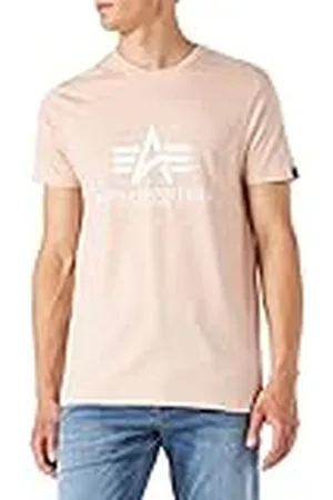 Alpha Industries T-shirt för män basic logo Pale Peach, , XXL