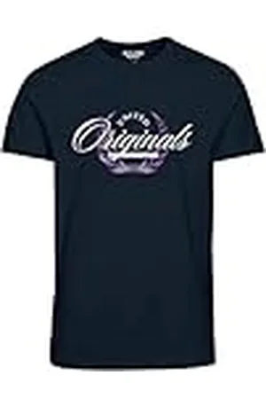 JACK & JONES Herr JORBOOSTER Tee SS Crew Neck FEB23 T-shirt, Navy Blazer, S, , S