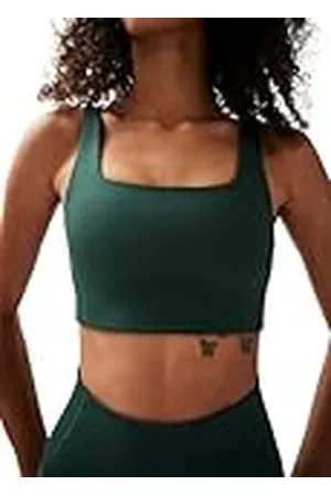 GIRLFRIEND COLLECTIVE Tommy Sports Bra, Women’s Sports Bra Cropped, Square Neck, Without padding and underwire, Perfect for Boxing, Running, Training, Sizes XXS-6XL