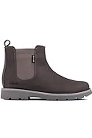 Clarks Pojkar Heathseagtxk Chelsea-stövlar, Mörkgrå Lea - 32.5 EU
