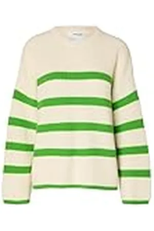 SELECTED Striped pullover oversize design chunky knit sweater SLFBLOOMIE NOOS, Color: , Size:M