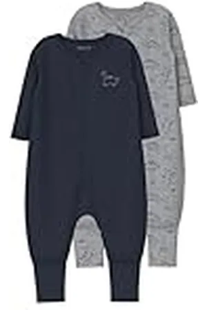 NAME IT Baby herr Nbmnightsuit 2P Zip Ff Grey Dino Noos (2-pack), , 104