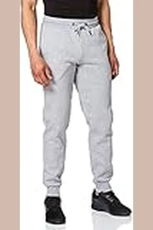 Urban classics STARTER BLACK LABEL Joggingbyxor för män med logotyp, sweatpants med rumpa, träningsbyxor enfärgade, elastisk linning och fåll, storlek S till XXL, Heidegrå, L