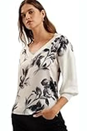 Ted Baker WMK-JOIEE-V-hals tryckt vävd främre jumper , , 38 SE