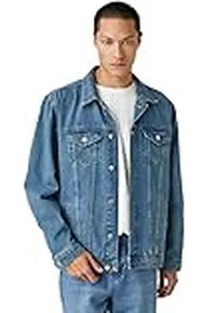 Koton Basic jeansjacka med knappficka för män, detaljerad klassisk hals, , S