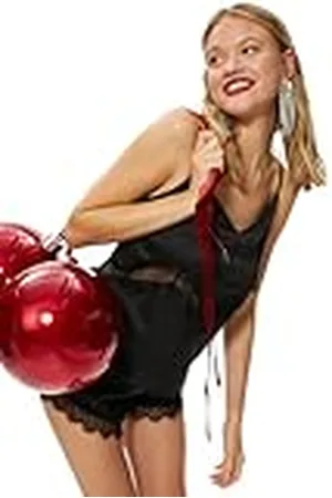 Koton Dam satin spaghetti strappy lacy pyjamas topp, , 38
