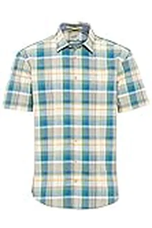 Camel Active Regular Fit Halvärm skjorta New Kent krage rutig , Grün, L