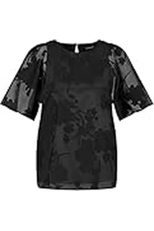 Taifun Damer fin kortärmad blus av transparent kvalitet bred arm, kortärmad blus kortärmad blus blommig, enfärgad, , 34