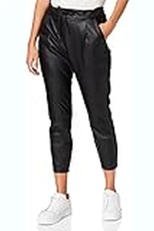 VERO MODA Vmeva Mr lös string belagd PNT Ga Noos byxor, Svart (svart svart), XL