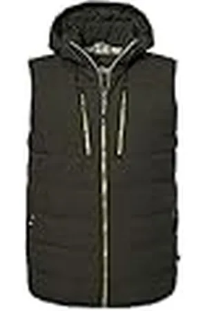 Killtec Herr quiltad väst/väst i dunlook med dragkedja huva KOW 10 MN QLTD VST, mörkliv, S, 39689-000, , S