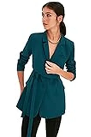 Trendyol Dam överdimensionerad normal omlottsnitt vanlig vävtyg blazer rock, , 42 stor