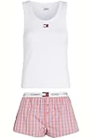 Tommy Hilfiger Damlinne och shorts pyjamasset vit/Tj rosa rutig XL, , XL