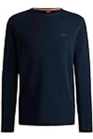 HUGO BOSS Herr Tempesto normal passform långärmad av bomullsblandning med logotypbroderi, , S