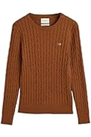 GANT Dam stretch bomull kabel C-hals tröja, , XS