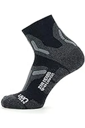 UYN Herr trekking 2IN Merino Low Cut Socks vandringsstrumpor, svart/grå, en storlek
