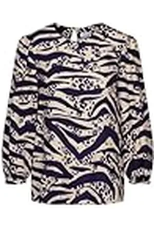 Seidensticker Sidendekal dam skjorta blus – modeblus – normal passform – rund hals – 7/8-ärm – 100% viskos, , 38
