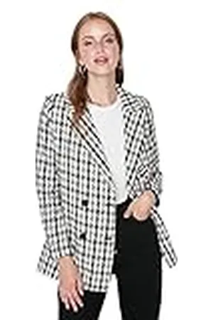 Trendyol Dam vanlig basic pläd tyg blazer rock, , 34