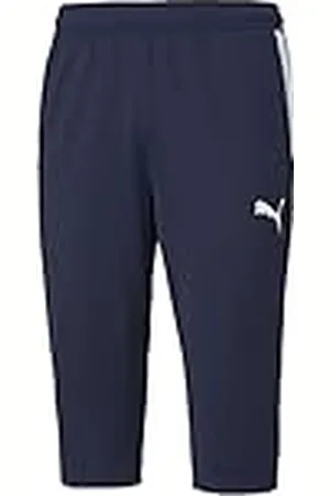 PUMA Herr Teamliga Training 3/4 byxor byxor, persika, vit, stor, Peacoat-, vit, L
