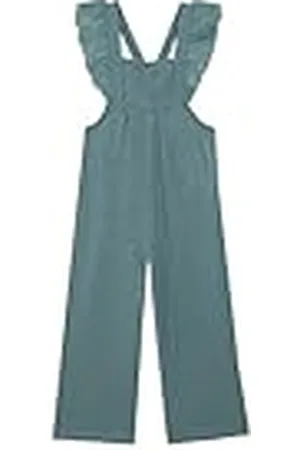Gocco Grön broderad randig stickad jumpsuit ny, , 9-10 år