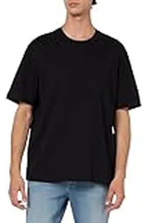 Armani Exchange Jacquard Grid för män med vertikala staplade ax-logotyper överdimensionerad passform t-shirt, , S
