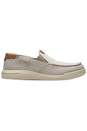 Clarks Herr Driftlite stegloafer platt, ljusgrå kombination, 10 UK, , 44.5 EU
