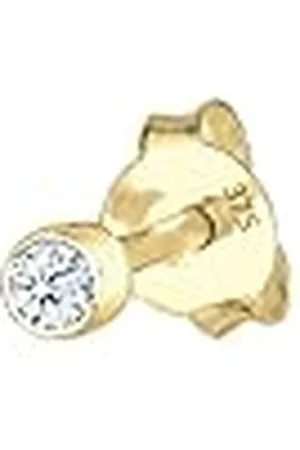 Elli Kvinnor 9 ct (375) gult fyrkantig diamant, Gult , Diamant