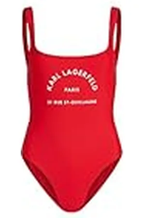 Karl Lagerfeld Rue St-Guillaume Logo Swimsuit, High Risk Röd, M, , M