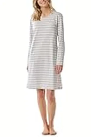 Schiesser Damen Nachthemd langarm weiche Baumwolle Bigshirt mit Taschen - Nightwear