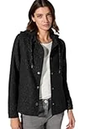CECIL Fake Wool Overshirt w. Hoody, , XL