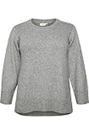 Kaffe Plus-size pullover vanlig passform långa ärmar rund hals