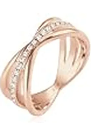 Elli Premium Ring Ring Ring Wrap Kristaller 925 Sterling Silver, N½ uk (54 EU), Roséguld Silver, Kristall