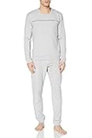 Schiesser Herr sömn + lounge pyjamas lång pyjamasset, Gråmelel., 54