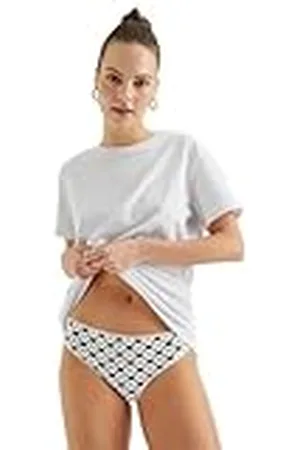 Koton Women Stitch detalj minimal tryckt hipstertrosor, , L