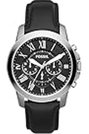 Fossil Grant herrklocka, kvartsverk med kronograf, med armband i rostfritt stål eller läder