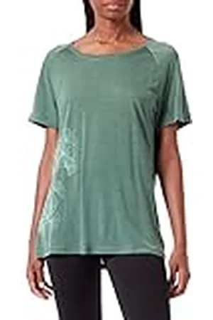 Odlo Dam Concord Leaf Print T-shirt med rund hals, Myrtle Melange, L