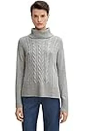 TOM TAILOR Damer Polotröja med flätmönster 1034048, , 3XL