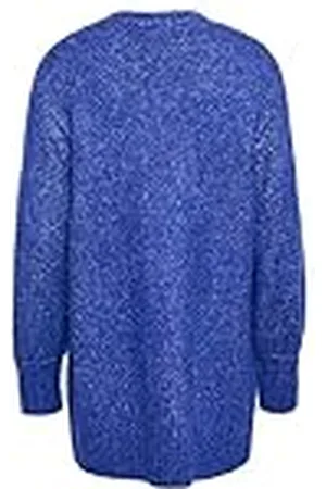 Kaffe Kvinnors kofta öppen ficka långärmad melange stickad lös passform, , XL