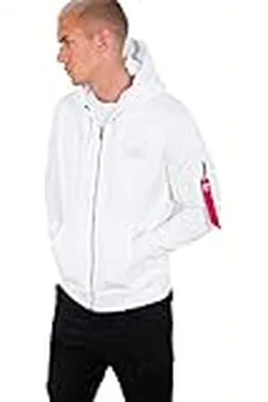 Alpha Industries Hoodie Med Dragkedja Och Ryggtryck För Män