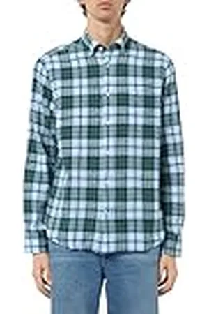 GANT REG COTTON LINEN CHECK SHIRT, , L