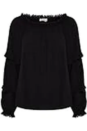 Cream Dam blus topp spets detaljer Loose A-form långärmade damer, , 38