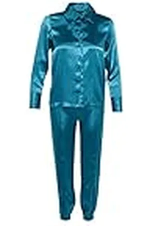 Trendyol Dam enfärgade medellång tyg skjorta byxor pyjamas pyjamas set (2-pack), , 40